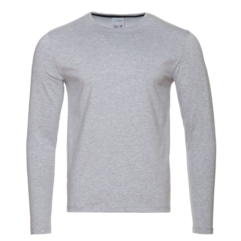 Лонгслив STAN хлопок/эластан 180, 35, Серый меланж,