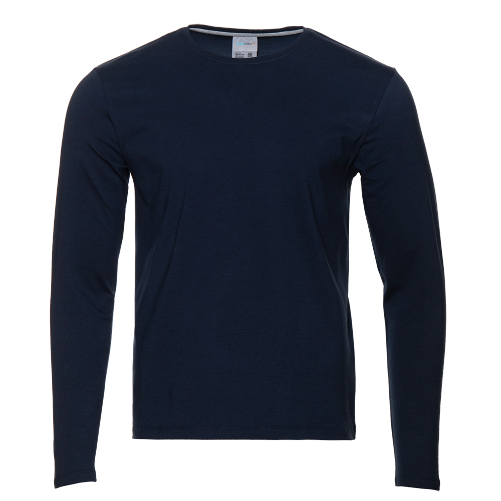 Лонгслив STAN хлопок/эластан 180, 35, Тёмно-синий,