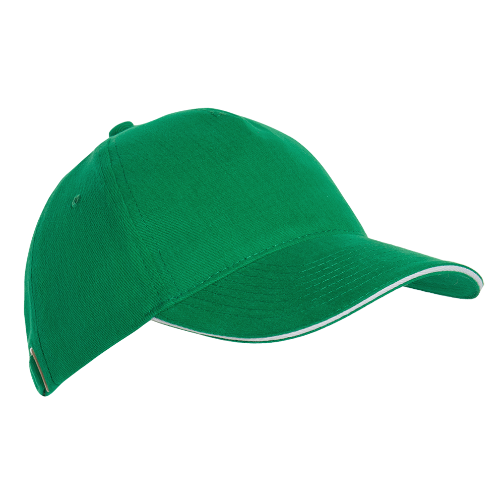 Бейсболка с кантом STAN 5 клиньев хлопок 280, 11K, Зелёный,