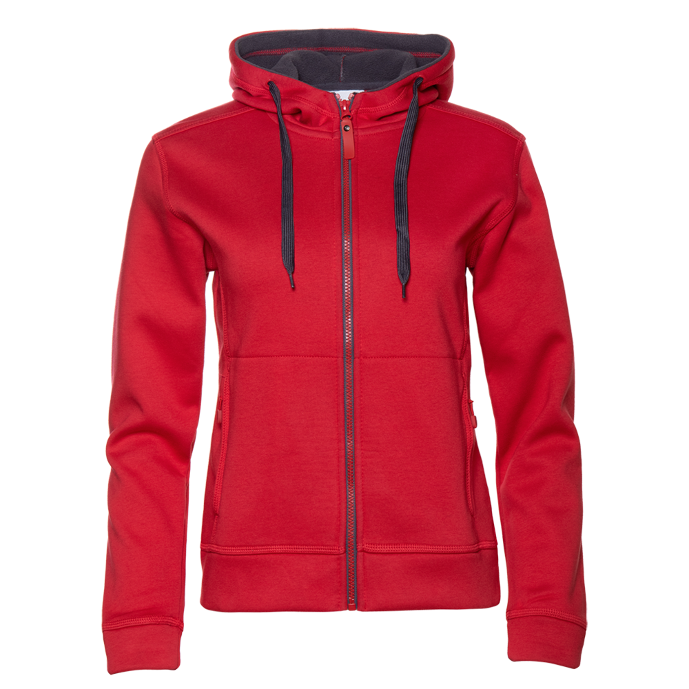 Толстовка женская STAN с капюшоном на молнии сэндвич 320, 19, Красный,