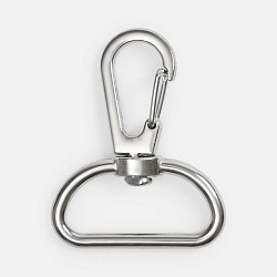 Застежка-карабин Snap Hook, L, серебристая (хром)