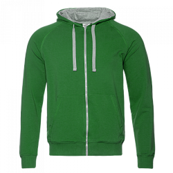 Толстовка мужская STAN с капюшоном на молнии футер без начёса 260, 61, Зелёный,