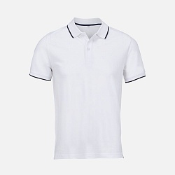 Рубашка поло унисекс Palermo, белая с темно-синим