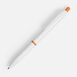 Ручка шариковая Bright Pop, белая с оранжевым
