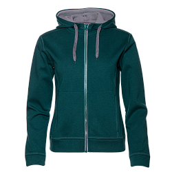 Толстовка женская STAN с капюшоном на молнии сэндвич 320, 19, Изумрудный меланж,