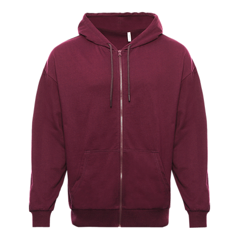 Толстовка STAN оверсайз на молнии с капюшоном футер без начёса 240, 99, Бордовый,