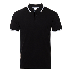 Рубашка поло унисекс STAN хлопок/эластан 200, 05, Черный с контрастом,