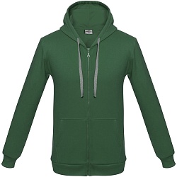 Толстовка с капюшоном на молнии Unit Siverga Heavy, темно-зеленая