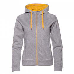 Толстовка женская STAN с капюшоном на молнии сэндвич 320, 19, Серый меланж,