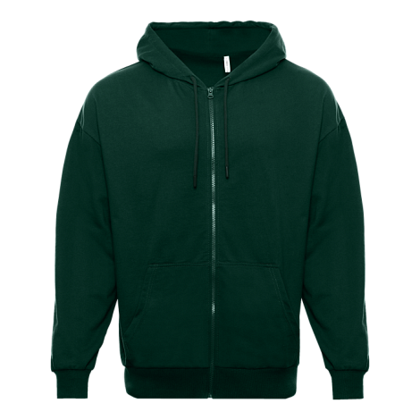 Толстовка STAN оверсайз на молнии с капюшоном футер без начёса 240, 99, Тёмно-зелёный,