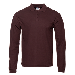 Рубашка поло унисекс STAN длинный рукав хлопок/полиэстер 185, 04S, Тёмно-Шоколадный,