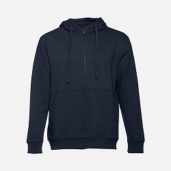 Толстовка мужская на молнии с капюшоном Amsterdam, темно-синяя