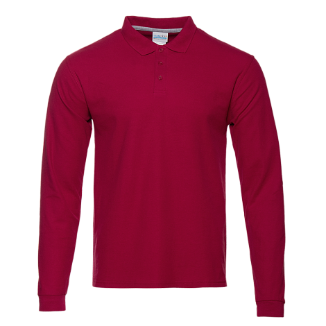 Рубашка поло унисекс STAN длинный рукав хлопок/полиэстер 185, 04S, Бордовый,
