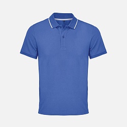 Рубашка поло унисекс Palermo, ярко-синяя с белым