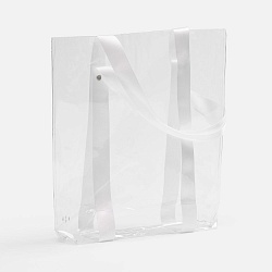 Шопер Clear Fest, ver.2, прозрачный с белыми ручками